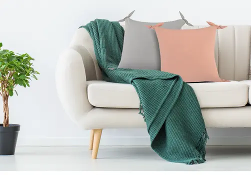 20" X 20" Blush Pink 100% Cotton Zippered Pillow