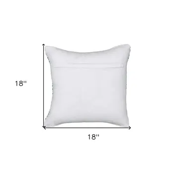 18" X 18" Blue White And Gray 100% Cotton Chevron Zippered Pillow