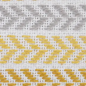 18" Yellow and White Throw Pillow