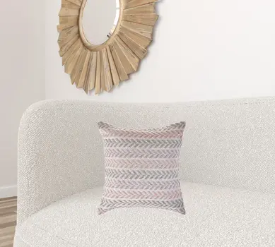 18" Purple and White Throw Pillow