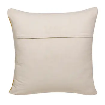 20" X 20" White Yellow And Red Orange 100% Cotton Geometric Zippered Pillow