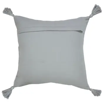 20" X 20" Silver Gray And Light Gray Viscose Zippered Pillow