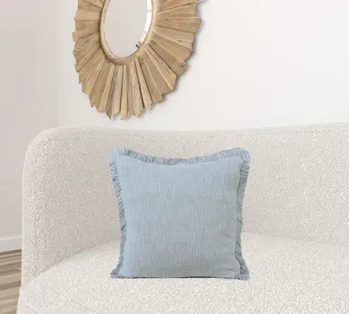 20" X 20" Micro Gray 100% Cotton Zippered Pillow