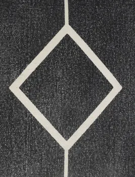 20" X 20" White And Black 100% Cotton Geometric Zippered Pillow