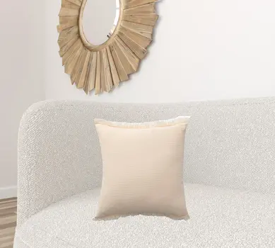 20" X 20" Peach And Cream 100% Cotton Zippered Pillow