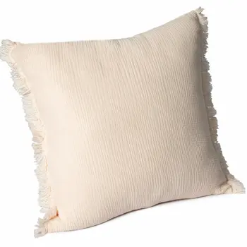 20" X 20" Peach And Cream 100% Cotton Zippered Pillow