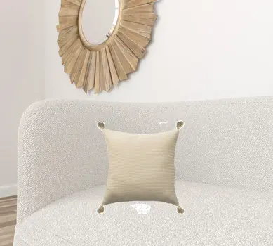18" Beige Throw Pillow