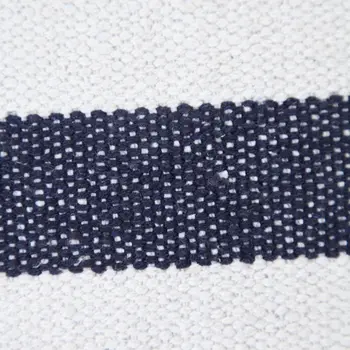 20" X 20" Deep Blue And White 100% Cotton Geometric Zippered Pillow