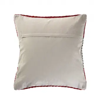 20" Blue And Red Cotton Striped Throw Pillow