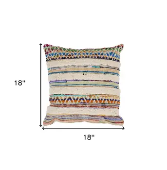 18" Blue and Red Throw Pillow