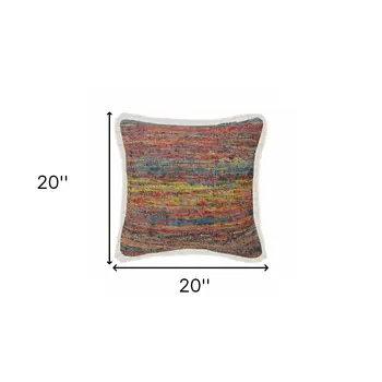 20" Blue and Red Throw Pillow