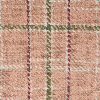 20" Pink And Yellow Cotton Plaid Throw Pillow with Fringe