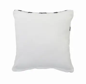 20" Black And White Cotton Geometric Throw Pillow