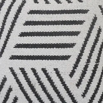 20" Black And White Cotton Geometric Throw Pillow