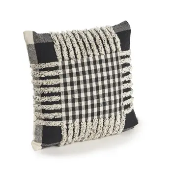 18" Black and Off White Throw Pillow