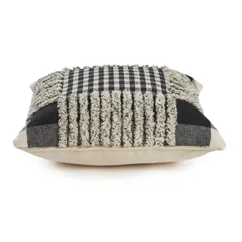 18" Black and Off White Throw Pillow