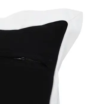 20" Black And White Cotton Geometric Throw Pillow