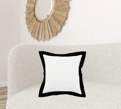 20" Black and White Throw Pillow