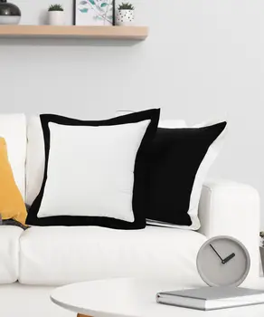 20" Black and White Throw Pillow