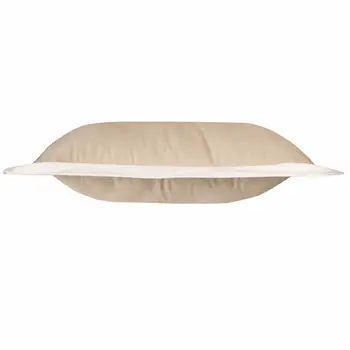 20" X 20" Beige And White 100% Cotton Geometric Zippered Pillow
