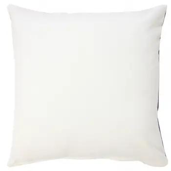 20" Indigo And White Cotton Motif Throw Pillow