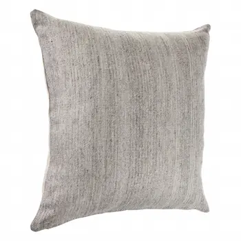 20" Gray Wool Throw Pillow