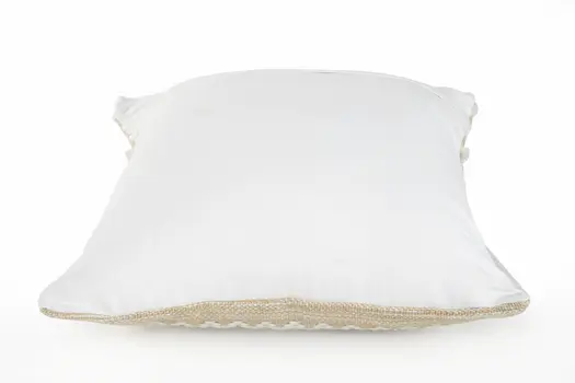 20" X 20" Beige And White Polyester Geometric Zippered Pillow