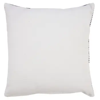 20" X 20" Blue And White 100% Cotton Striped Zippered Pillow