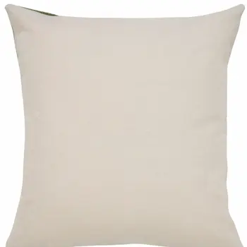 20" X 20" Green And White 100% Cotton Striped Zippered Pillow