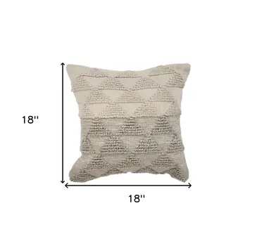 18" Gray and Beige Throw Pillow
