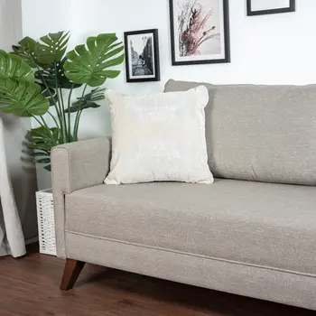 20" X 20" Gray And Beige Polyester Abstract Zippered Pillow