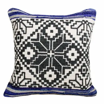 20" Blue and White Throw Pillow