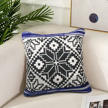 20" Blue and White Throw Pillow