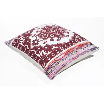 20" Red and White Throw Pillow