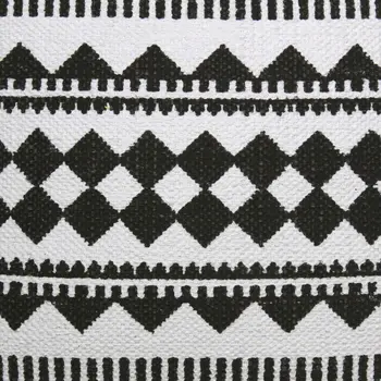 20" Black and White Geometric Cotton Throw Pillow