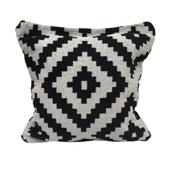 24" Black and White Throw Pillow