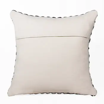 20" X 20" Black And White Polyester Chevron Zippered Pillow