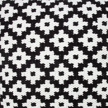 20" Black And White Cotton Geometric Throw Pillow