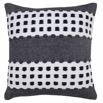 20" Black Gray and White Throw Pillow