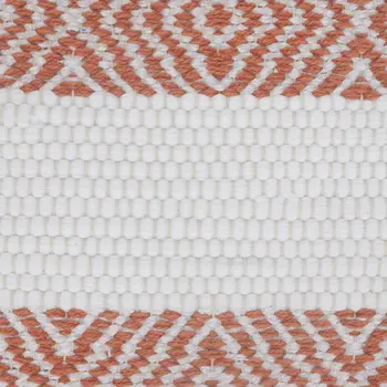 20" X 20" Orange And White 100% Cotton Striped Zippered Pillow