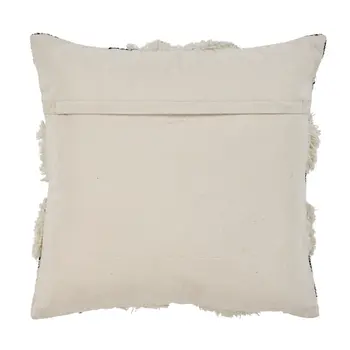 20" Black and Ivory Throw Pillow