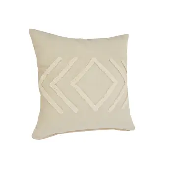 20" X 20" Birch And White 100% Cotton Geometric Zippered Pillow