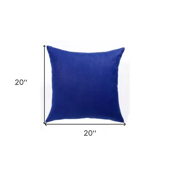 20" X 20" Navy Linen Zippered Pillow