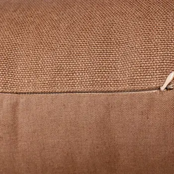 20" Brown Linen Throw Pillow