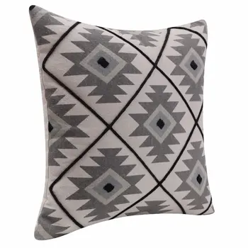 20" Gray and Black Throw Pillow