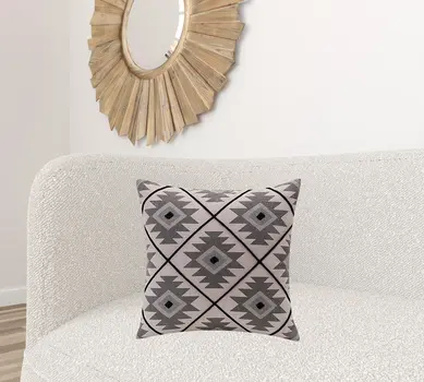 20" Gray and Black Throw Pillow