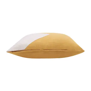 24" X 24" Yellow And Ivory 100% Cotton Abstract Zippered Pillow