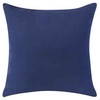 20" Navy Blue And Ivory Cotton Abstract Throw Pillow