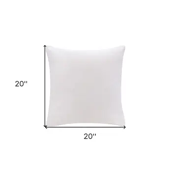 20" X 20" Ivory 100% Cotton Zippered Pillow