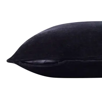 20" Black Cotton Throw Pillow